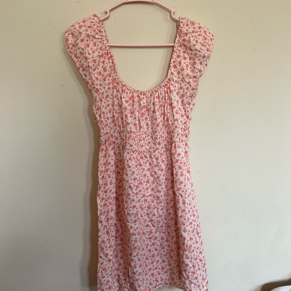 Billabong Coral and White Floral Dress
